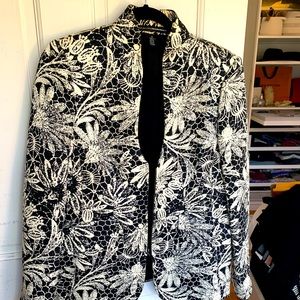 linda allard ellen tracy black and white blazer